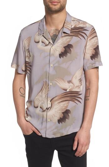 Men's Allsaints Wader Regular Fit Short Sleeve Sport Shirt - Grey