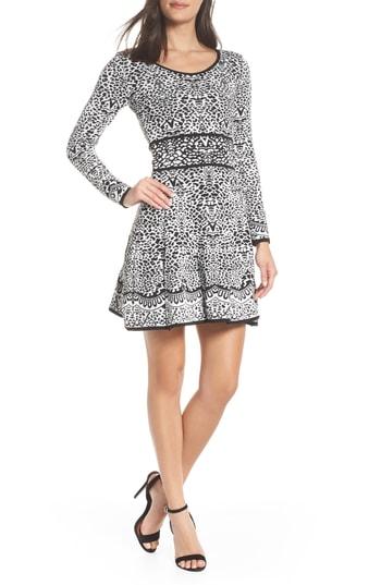 Women's Fraiche By J Intarza Fit & Flare Sweater Dress - Black