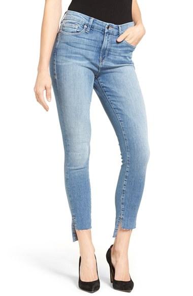 Women's Good American Good Legs Raw Step Hem Skinny Jeans