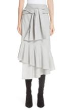 Women's Adeam Ruffled Suiting Skirt - Grey