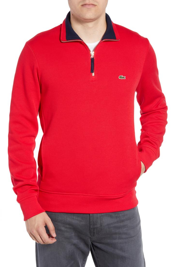 Men's Lacoste Fit Pullover, Size 5(l) - Red