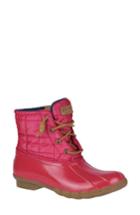 Women's Sperry 'saltwater' Waterproof Rain Boot .5 M - Red
