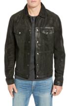 Men's Frame Slim Fit Leather Western Jacket - Black