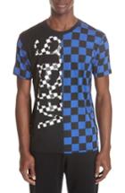 Men's Versus By Versace Check Print T-shirt - Blue