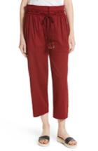 Women's See By Chloe Ruffle Trim Drawstring Trousers Us / 34 Fr - Red