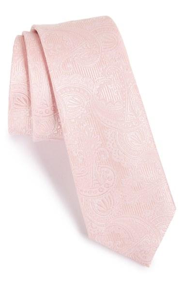 Men's The Tie Bar Textured Paisley Silk Tie, Size - Pink