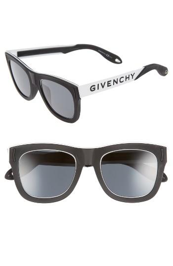 Men's Givenchy 52mm Gradient Lens Sunglasses - Black White