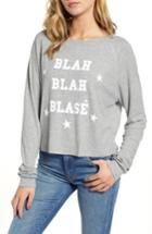 Women's Wildfox Monte - Blah Blah Blase Crop Pullover - Grey