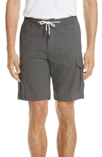 Men's Eleventy Stretch Wool Cargo Shorts - Grey