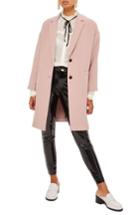Women's Topshop Twill Ponte Topcoat Us (fits Like 0) - Pink
