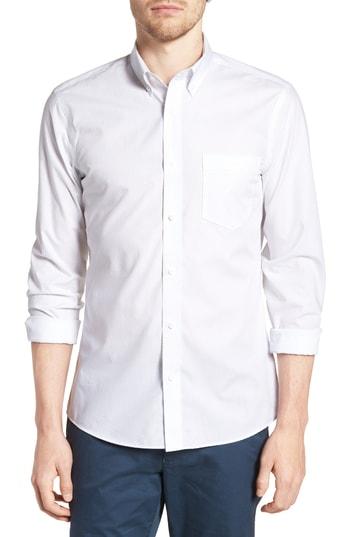 Men's Nordstrom Men's Shop Trim Fit No-iron Sport Shirt - White