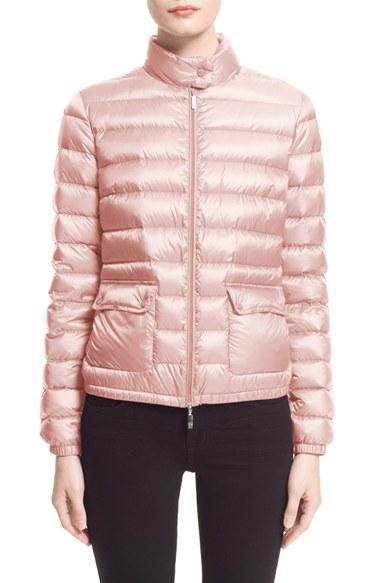 Women's Moncler 'lans' Water Resistant Short Down Jacket - Pink