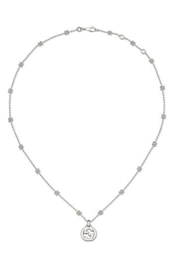 Women's Gucci Silver Interlocking-g Pendant Necklace