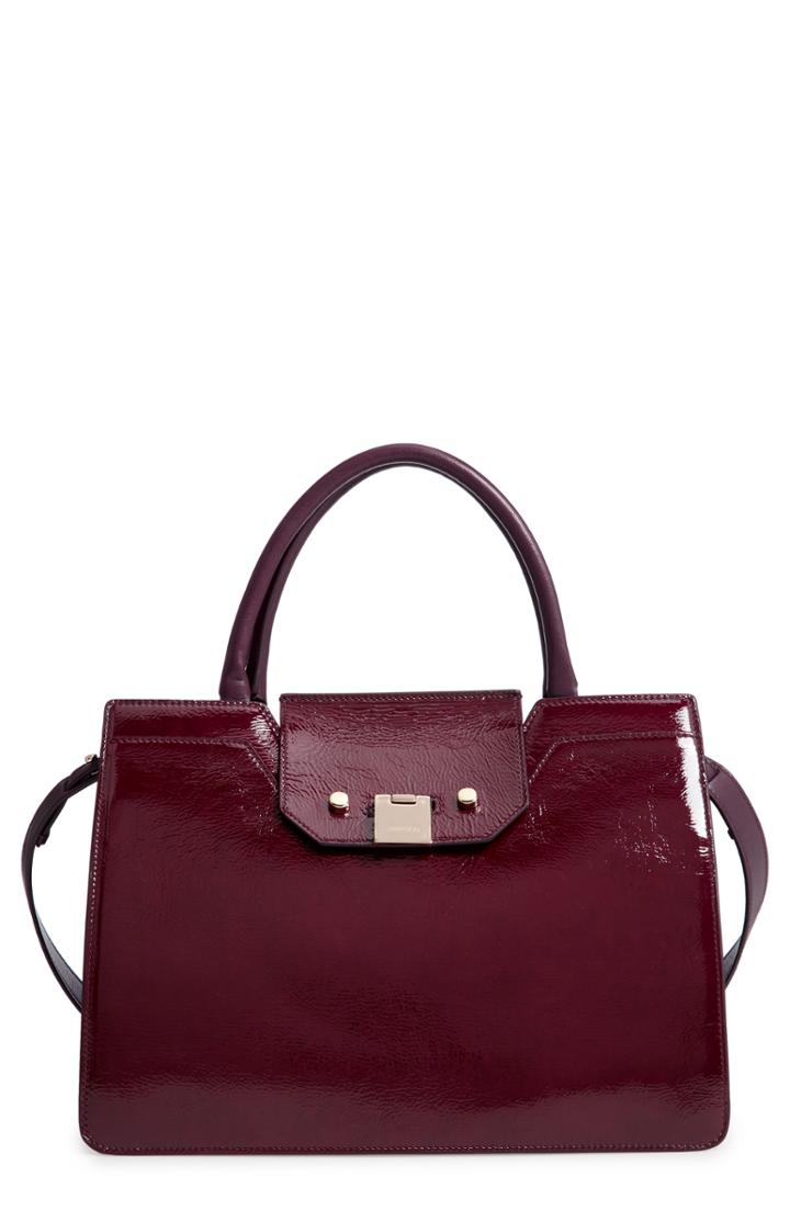 Jimmy Choo Rebel Leather & Suede Tote - Purple