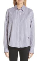 Women's Adam Lippes Stripe Cotton Jacquard Trapeze Shirt