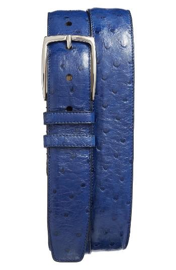 Men's Mezlan Ostrich Leather Belt