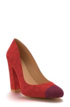 Women's Shoes Of Prey Cap Toe Block Heel Pump A - Red