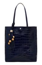 Elizabeth And James Eloise Croc Embossed Leather Tote - Blue