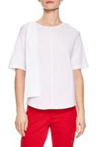 Women's Sandro Sash Shoulder Poplin Top - White
