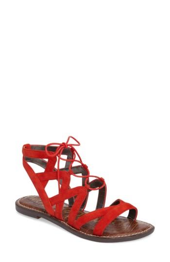 Women's Sam Edelman Gemma Lace-up Sandal M - Red