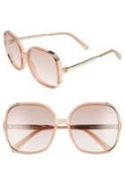 Women's Chloe Myrte 61mm Gradient Lens Square Sunglasses - Peach