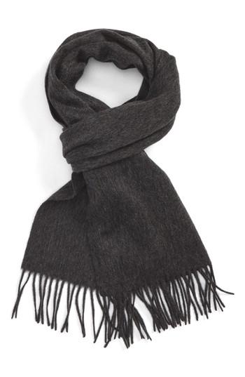Men's Nordstrom Men's Shop Lambswool Scarf, Size - Grey