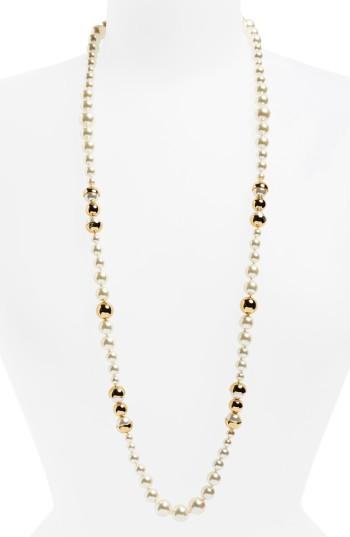 Women's Tory Burch Imitation Pearl Strand Necklace