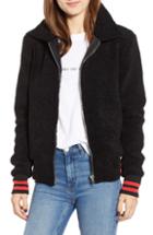 Women's N:philanthropy Gray Faux Fur Track Jacket - Black