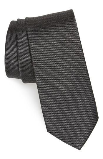 Men's Nordstrom Men's Shop Mesa Solid Silk Tie, Size - Black