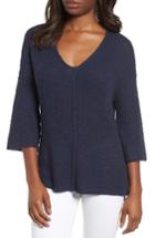 Women's Caslon Hidden Snap V-neck Sweater - Blue