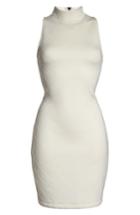 Women's Adidas Originals Mock Collar Quilted Body-con Dress - White