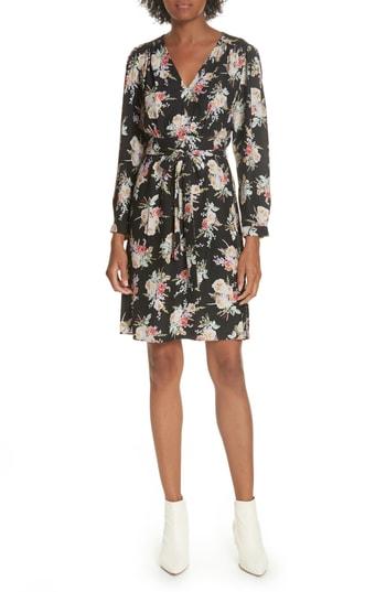 Women's Rebecca Taylor Bouquet Silk A-line Dress - Black