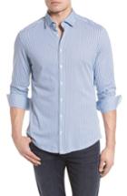 Men's Stone Rose Contemporary Fit Geometric Print Sport Shirt (s) - Blue