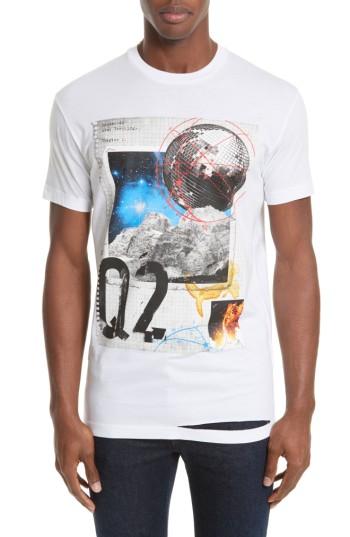 Men's Dsquared2 Distressed Graphic Crewneck T-shirt