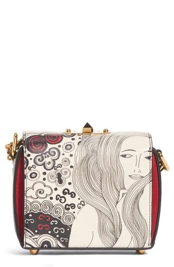 Alexander Mcqueen Box Bag 16 Eve Print Leather Shoulder Bag - Ivory
