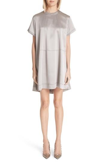 Women's Valentino Hammered Satin Swing Dress - Grey