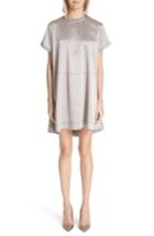 Women's Valentino Hammered Satin Swing Dress - Grey