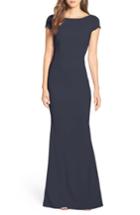 Women's Katie May Intrigue Plunge Knot Back Gown - Blue