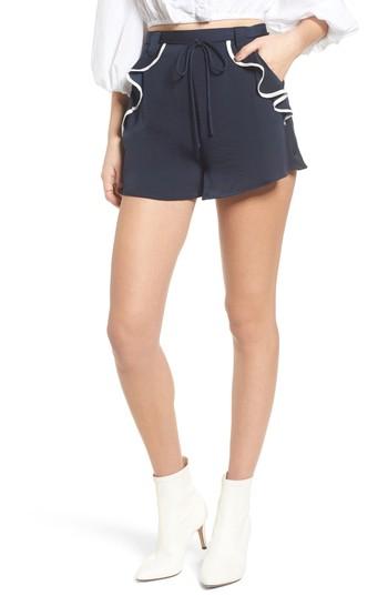 Women's The Fifth Label Juliette Ruffle Trim Shorts, Size - Blue
