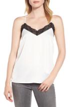Petite Women's Gibson X Living In Yellow Betty Lace Trim Camisole P - Black