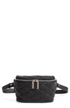 Mali + Lili Faye Vegan Leather Quilted Belt Bag - Black