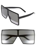Women's Saint Laurent Betty 68mm Shield Sunglasses - Black