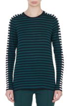 Women's Akris Punto Tricolor Stripe Wool Pullover - Green