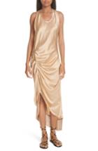 Women's Helmut Lang Asymmetrical Fringe Draped Dress - Brown