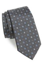 Men's Salvatore Ferragamo Foggia Print Silk Tie, Size - Grey