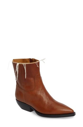 Women's Saint Laurent Theo Eli Western Bootie Us / 36eu - Brown