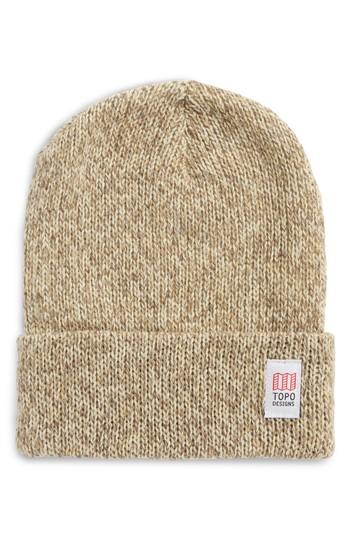 Men's Topo Designs Ragg Wool Knit Cap - Beige