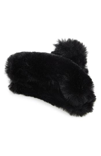 Cara Faux Fur Jaw Clip, Size - Black