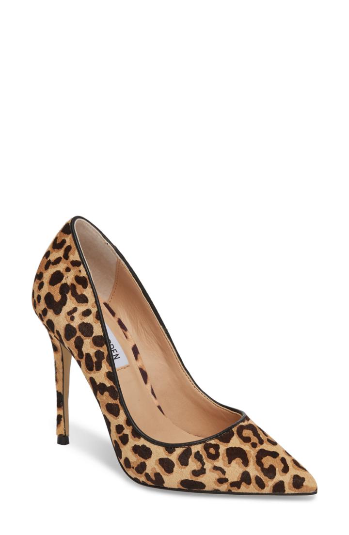 Women's Steve Madden Daisie Pointy-toe Genuine Calf Hair Pump M - Brown
