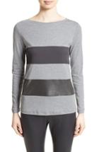 Women's Fabiana Filippi Contrast Panel Stretch Cotton Jersey Top Us / 48 It - Grey